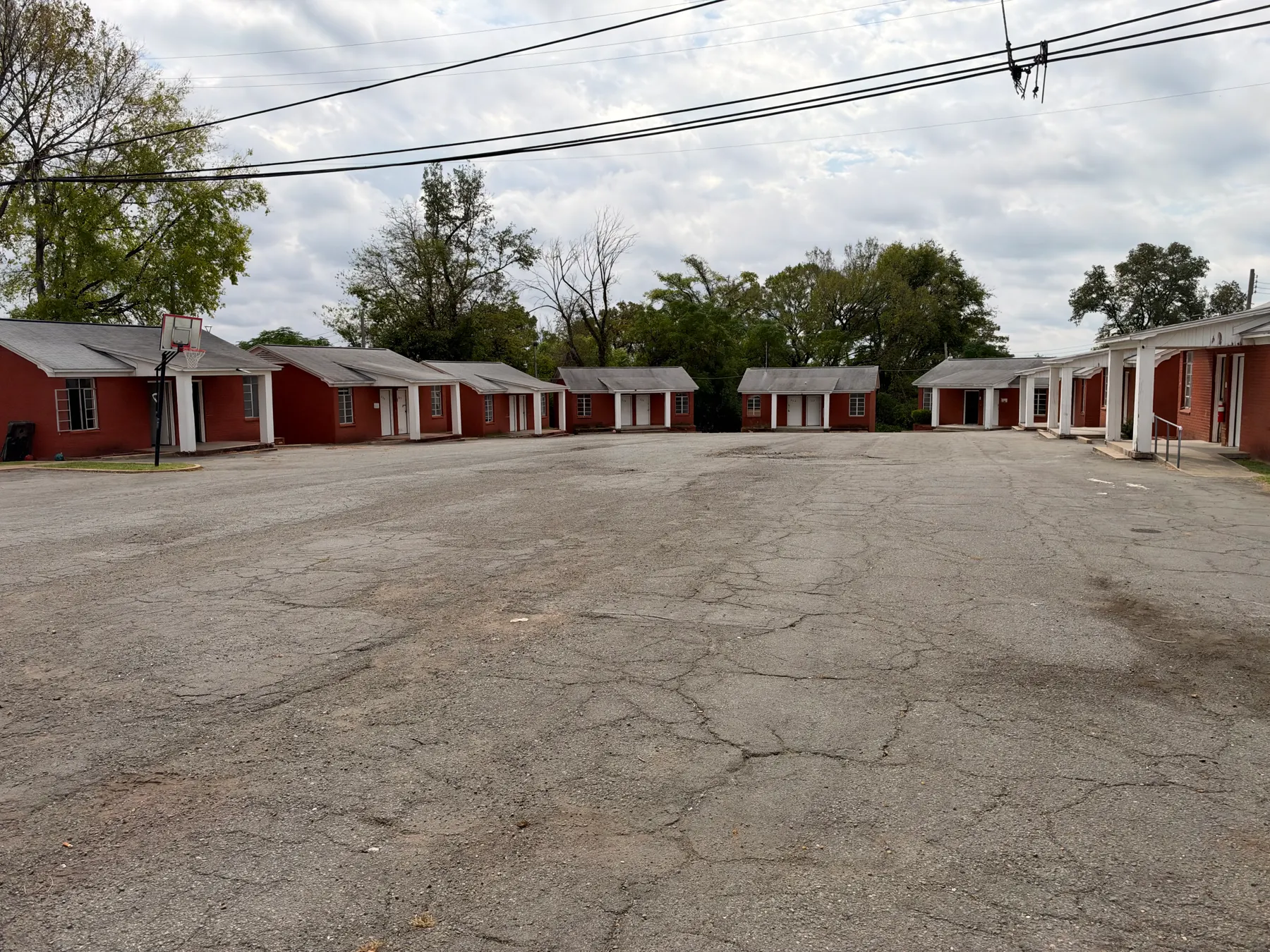 Courtyard and row of residence buildings across the Magnolia campus