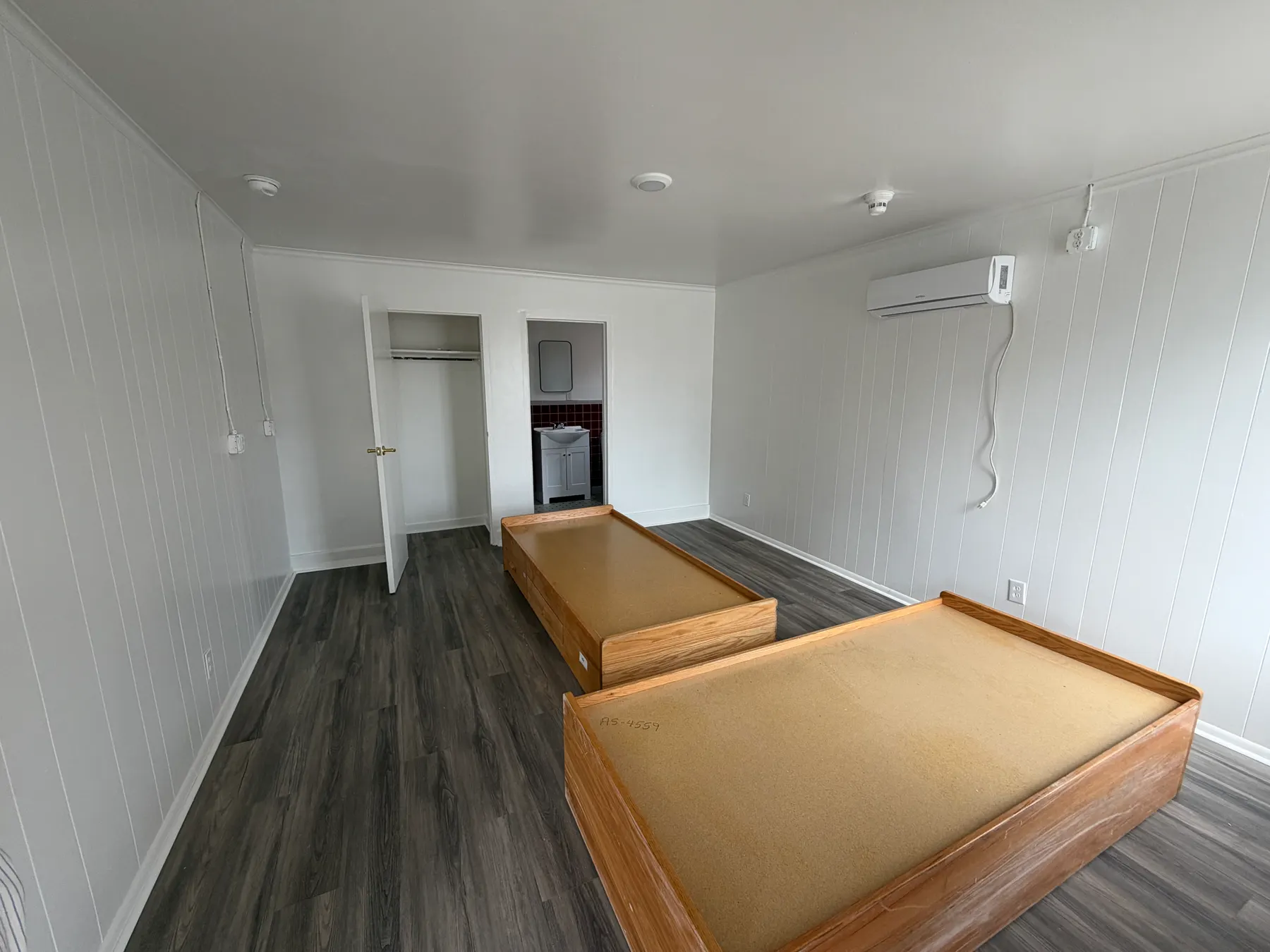 Renovated residence room with new flooring